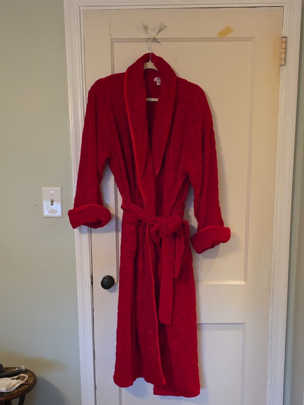 Natori label on red garment